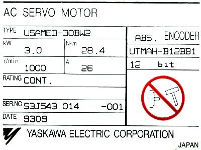 Yaskawa USAMED-30BW2 label image
