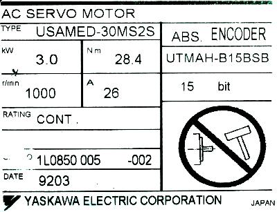 Yaskawa USAMED-30MS2S label image
