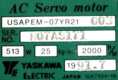Yaskawa USAPEM-07YR21 label image