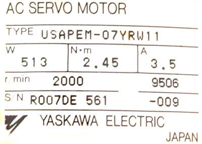 Yaskawa USAPEM-07YRW11 label image
