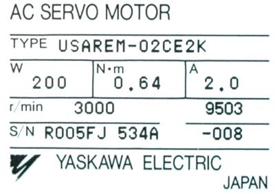 Yaskawa USAREM-02CE2K label image