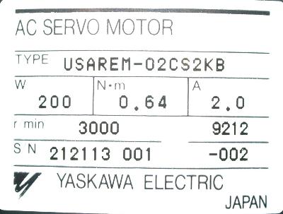 Yaskawa USAREM-02CS2KB label image