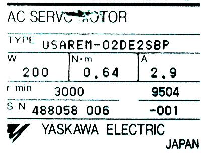 Yaskawa USAREM-02DE2SBP label image