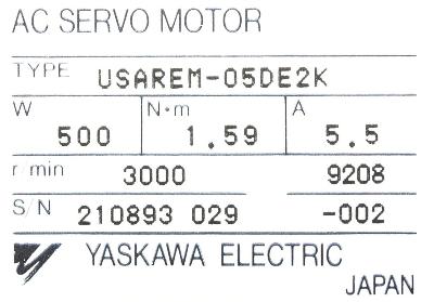Yaskawa USAREM-05DE2K label image