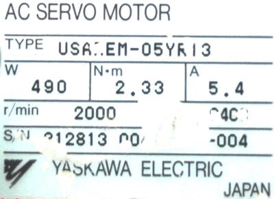 Yaskawa USAREM-05YR13 label image