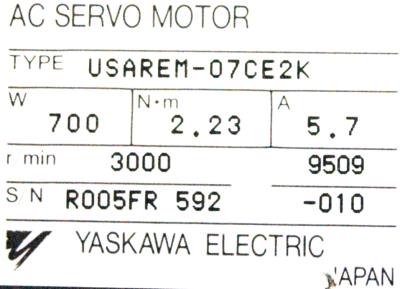 Yaskawa USAREM-07CE2K label image