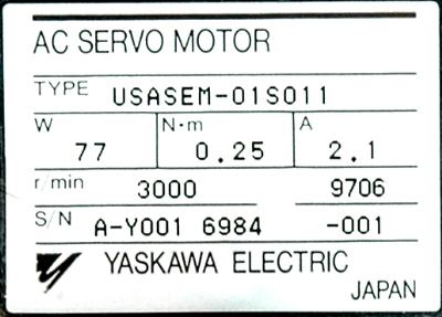 New Refurbished Exchange Repair  Yaskawa Motors-AC Servo USASEM-01S011 Precision Zone