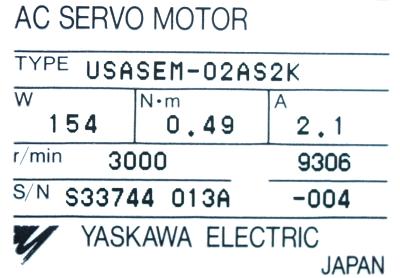 Yaskawa USASEM-02AS2K label image