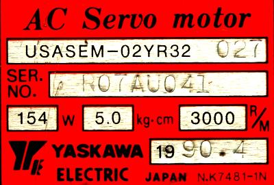 Yaskawa USASEM-02YR32 label image