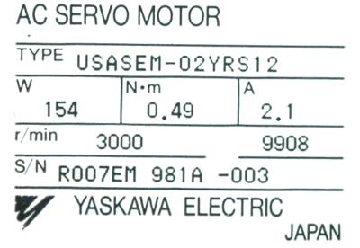 Yaskawa USASEM-02YRS12 label image
