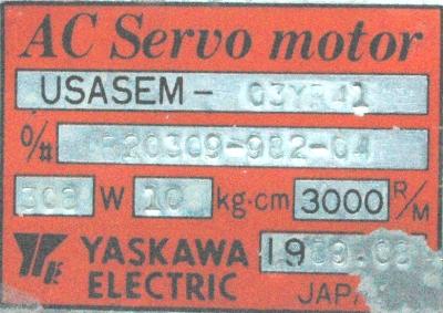 Yaskawa USASEM-03YR41 label image