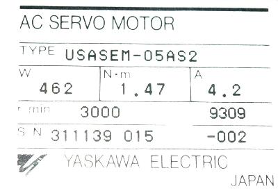 Yaskawa USASEM-05AS2 label image