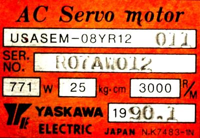 Yaskawa USASEM-08YR12 label image