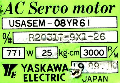 Yaskawa USASEM-08YR61 label image