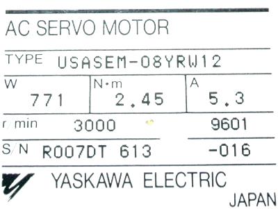 Yaskawa USASEM-08YRW12 label image