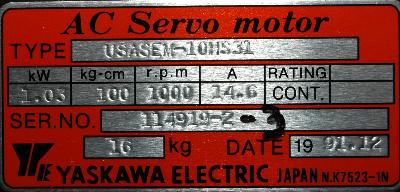 Yaskawa USASEM-10HS31 label image