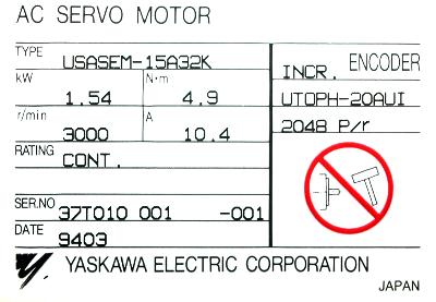 Yaskawa USASEM-15A32K label image