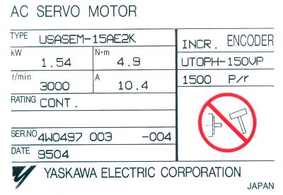 Yaskawa USASEM-15AE2K label image