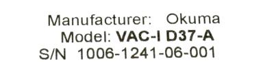 Okuma VAC-I D37-A label image