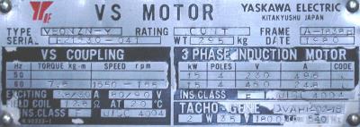 New Refurbished Exchange Repair  Yaskawa Motors-General Purpose VBOZN-Y-15KW-460-230V Precision Zone