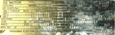 Yaskawa VBOZN-Y3-5.5KW-200V label image