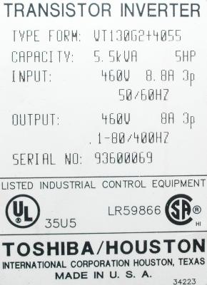 Toshiba VT130G2-4055 label image