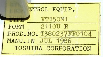Toshiba VT150M1 label image