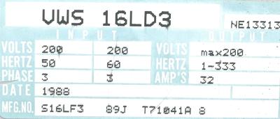 Hitachi, Ltd VWS16LD3 label image