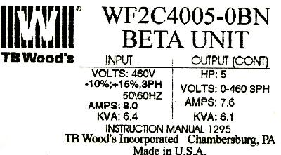 TB Woods WF2C4005-0BN label image