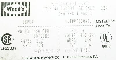 TB Woods WFC4001-0C label image