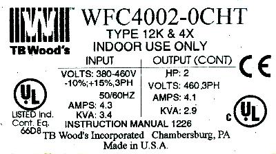 TB Woods WFC4002-0CHT label image