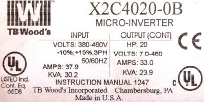TB Woods X2C4020-0B label image
