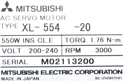 New Refurbished Exchange Repair  Mitsubishi Motors-AC Servo XL-554-20 Precision Zone