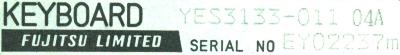Fujitsu Limited YES3133-011-04A label image