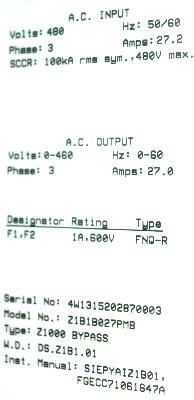 Yaskawa Z1B1B027PMB label image