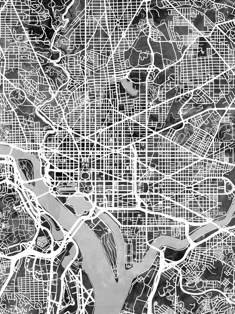 Poster - Washington DC Map, Modern Abstract City Streets, 4 Sizes - Picture 7 of 25
