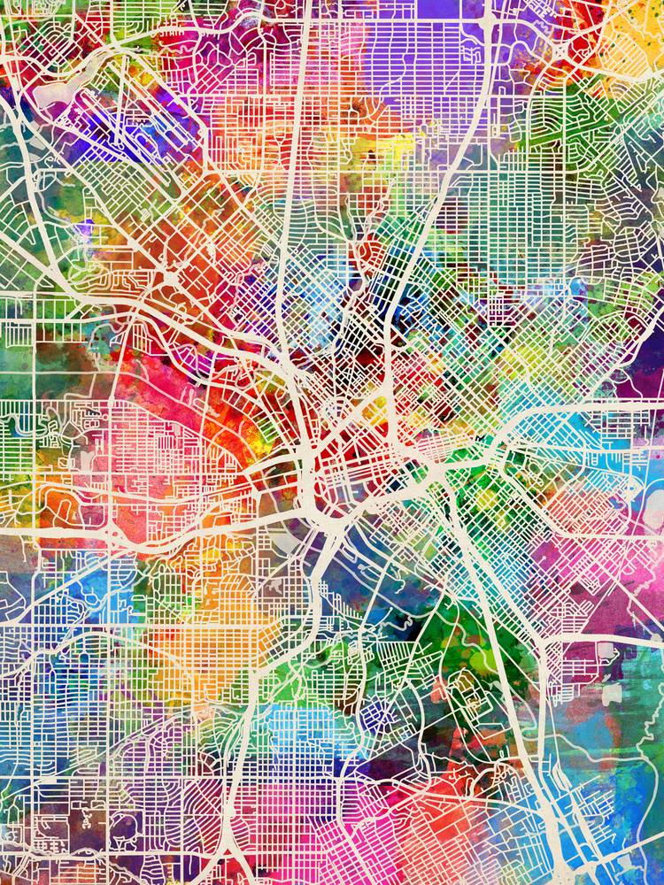 Poster - Dallas Map, Modern Abstract City Streets, 4 Sizes - Picture 7 of 25
