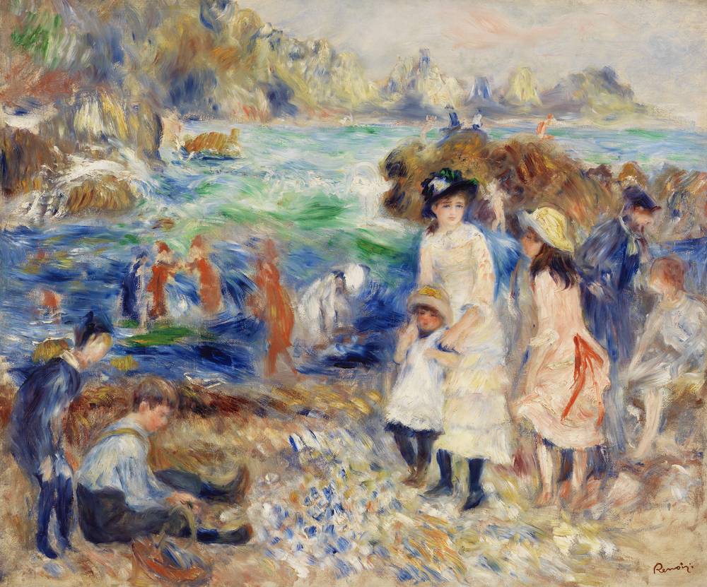 Children on the Seashore, Guernsey Painting by Renoir Poster Print, Imagekind - Picture 7 of 25