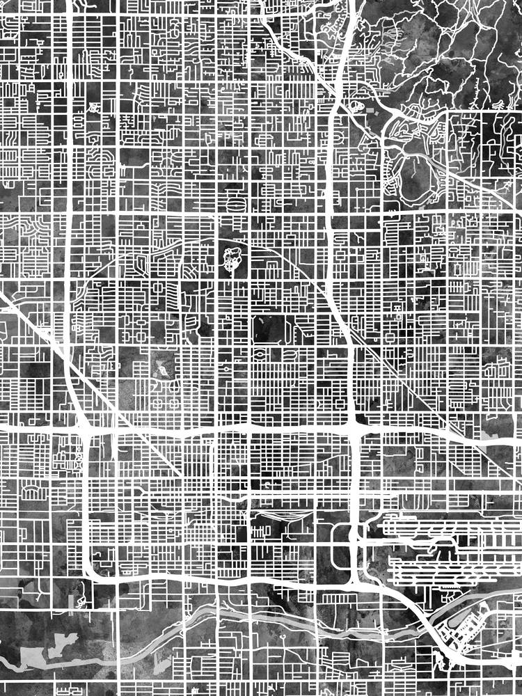 Póster - Mapa de Fénix, calles abstractas modernas de la ciudad, 4 tamaños - Imagen 7 de 25