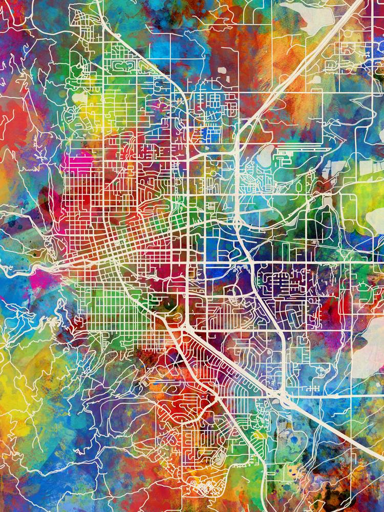 Poster - Boulder Map, Modern Abstract City Streets, 4 Sizes - Picture 7 of 25
