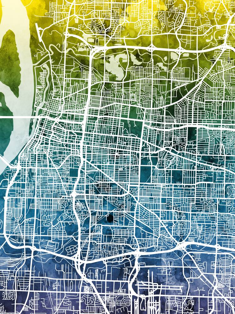 Póster - Mapa de Memphis, calles abstractas modernas de la ciudad, 4 tamaños - Imagen 7 de 25
