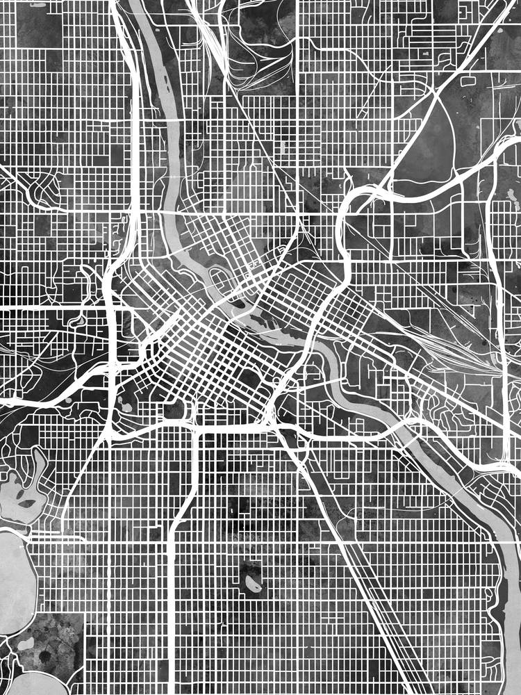 Póster - Mapa de Minneapolis, calles abstractas modernas de la ciudad, 4 tamaños - Imagen 7 de 25