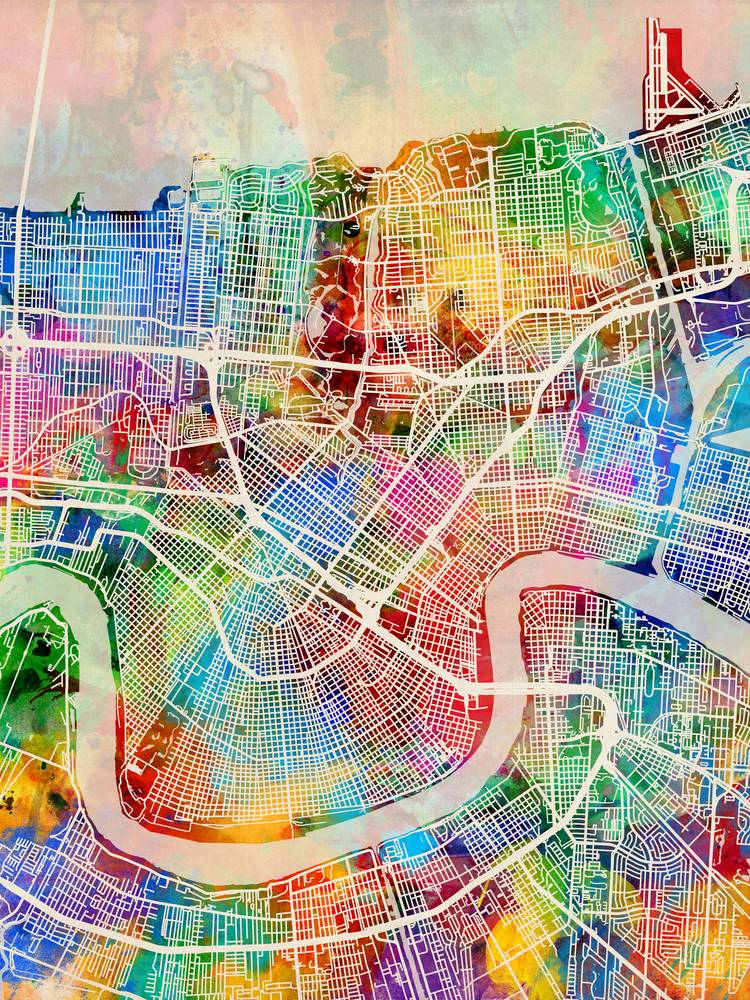 Poster - New Orleans Map, Modern Abstract City Streets, 4 Sizes - Picture 7 of 25
