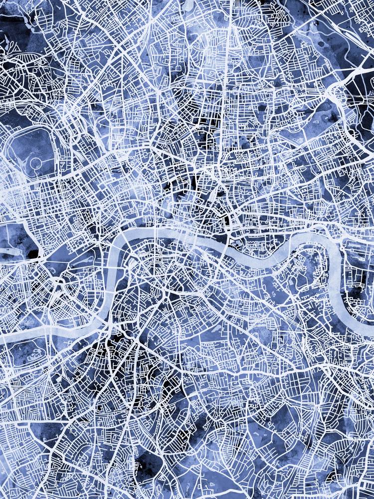 Poster - London Map, Modern Abstract City Streets, 4 Sizes - Picture 7 of 25