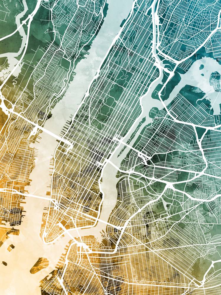 Póster - Mapa de Nueva York, calles abstractas modernas de la ciudad, 4 tamaños - Imagen 7 de 25