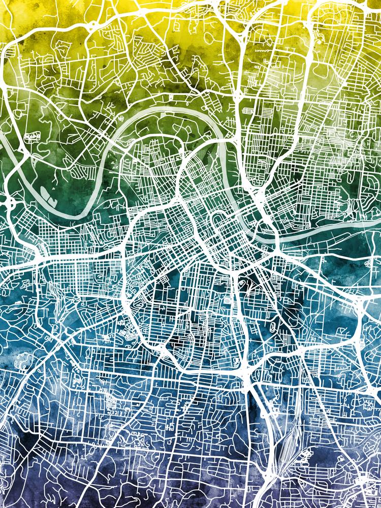 Poster - Nashville Map, Modern Abstract City Streets, 4 Sizes - Picture 7 of 25