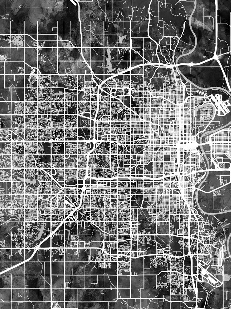 Poster - Omaha Map, Modern Abstract City Streets, 4 Sizes - Picture 7 of 25