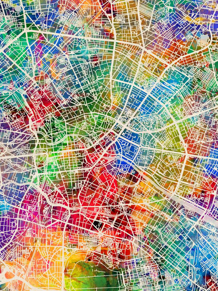 Poster - Berlin Map, Modern Abstract City Streets, 4 Sizes - Picture 7 of 25