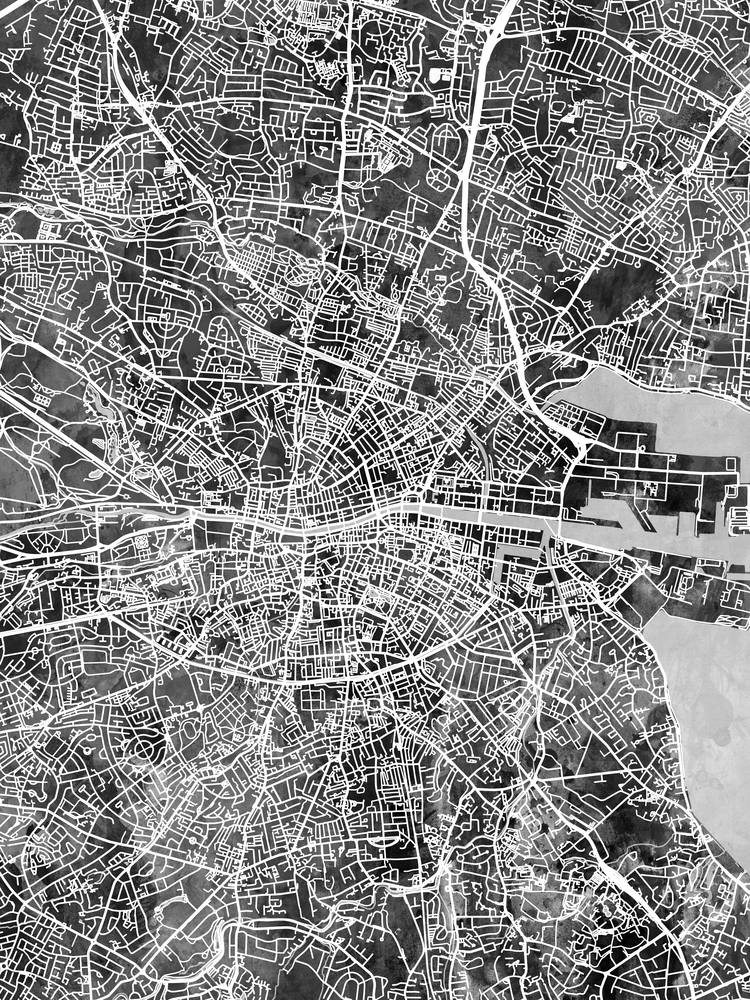 Póster - Mapa de Dublín, calles abstractas modernas de la ciudad, 4 tamaños - Imagen 7 de 25