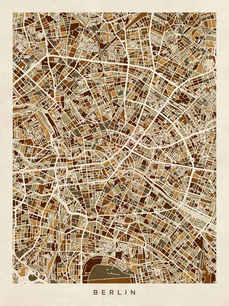Poster - Berlin Map, Modern Abstract City Streets, 4 Sizes - Picture 7 of 25